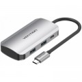 Концентратор Vention USB3.1 Type-C --> USB 3.0x4/PD 100W Hub 5-in-1 (TNBHB)