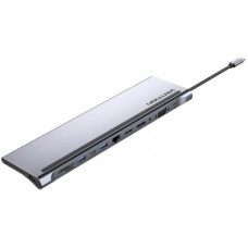 Концентратор Vention USB3.1 Type-C to DP/HDMI/VGA/USB-C/USB3.0x3/RJ45/SD/TF/TRRS 3.5mm/PD 100W 12in1 (THSHC)