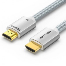 Кабель мультимедийный HDMI to HDMI 2.0m V2.1 8K 60Hz Silver Metal Type Vention (ALCIH)