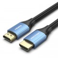Кабель мультимедийный HDMI to HDMI 5.0m V2.0 4K 60Hz Aluminum Alloy Blue Vention (ALHSJ)
