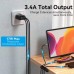 Зарядний пристрій Vention 3xUSB A 12W Black (FEAB0-EU)