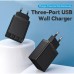 Зарядний пристрій Vention 3xUSB A 12W Black (FEAB0-EU)