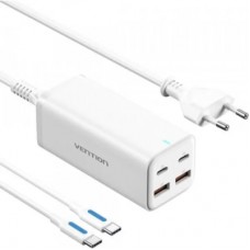 Зарядний пристрій Vention 4xUSB 100W (2xUSB-C+2xUSB-A) PD3.0/QC 3.0/GaN White (FBSWG-EU)
