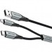 Дата кабель USB 2.0 AM to Micro 5P + Type-C 0.5m Y-Splitter 480Mbps Aluminum Alloy Gray Vention (CQGHD)