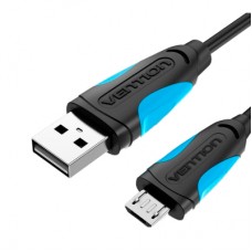 Дата кабель USB 2.0 AM to Micro 5P 0.5m Black Vention (VAS-A08-B050)