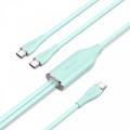 Дата кабель USB-C to 2xUSB-C 1.5m 5.0A Silicone Type Green Vention (CTMGG)