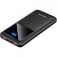 Батарея універсальна Vention 10000mAh 22.5W 3A, PD, QC/3.0, LED Display, Black (FHKB0)