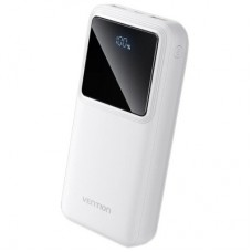 Батарея універсальна Vention 20000mAh 22.5W 3A, PD, QC/3.0, LED Display, White (FHLW0)