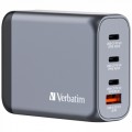 Зарядное устройство Verbatim GaN 100 W 4 ports (2xUSB-C-100 W,USB-C 65 W /USB-A -3.0) (32202)