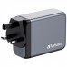 Зарядний пристрій Verbatim GaN 200 W 4 ports (2xUSB-C-100 W,USB-C-65 W /USB-A -3.0) (32204)