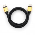 Кабель мультимедійний HDMI to HDMI 1.5 m V2.0 metal Vinga (VCPDCHDMI2VMM1.5BK)