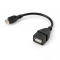 Дата кабель OTG USB 2.0 AF to Micro 5P 0.15m Vinga (VCPDCOTGMBK)