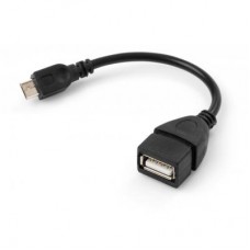 Дата кабель OTG USB 2.0 AF to Micro 5P 0.15m Vinga (VCPDCOTGMBK)