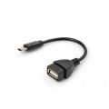 Дата кабель OTG USB 2.0 AF to USB-C 0.1m Vinga (VCPDCOTGTCBK)