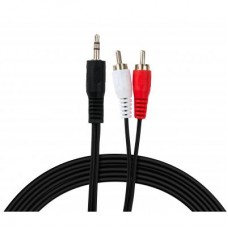 Кабель мультимедийный Jack 3.5mm male to 2xRCA 5.0m Vinga (VCPDCJ35MRCA25BK)