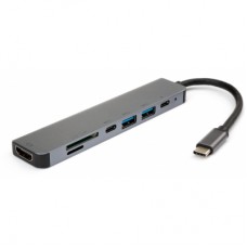 Концентратор Vinga Type-C to 4K HDMI+2*USB3.0+SD+TF+PD+USB-C 3.1 Gen1 aluminium (VCPHTC7AL)