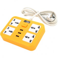 Мережевий фільтр живлення Voltronic TВ-Т15, 4роз, 3*USB Yellow (ТВ-Т15-Yellow)