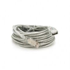 Дата кабель USB 2.0 AM/AF 10.0m ferrite transparent white Voltronic (YT-AM/AF-10TBL)