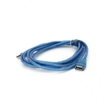 Дата кабель USB 2.0 AM/AF 3.0m ferrite transparent blue Voltronic (YT-AM/AF-3.0TBL)