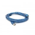 Дата кабель USB 2.0 AM/AF 5.0m ferrite transparent blue Voltronic (YT-AM/AF-5.0TBL)