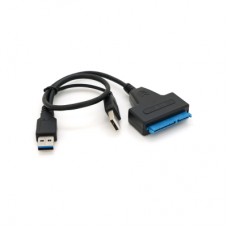 Переходник USB 3.0 AM + USB 2.0 AM to SATA 0.1m for HDD/SSD black Voltronic (YT-C3.0+2.0-SATA/0.1)