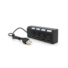 Концентратор Voltronic USB 2.0 to 4xUSB with switches black (YT-HWS4HS-B)