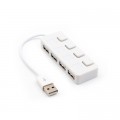 Концентратор Voltronic USB 2.0 to 4xUSB with LED buttons white (YT-H4L-W)