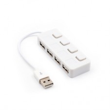 Концентратор Voltronic USB 2.0 to 4xUSB with LED buttons white (YT-H4L-W)