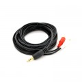Кабель мультимедійний 3.5mm M to 2xRCA M 3.0m black Voltronic (YT-3.5(M)/2хRCA(M)-3.0Cu)