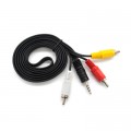 Кабель мультимедійний 3.5mm M to 3xRCA M 1.5m black Voltronic (YT-3.5(M)/3хRCA(M)-1.5Cu)