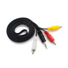 Кабель мультимедійний 3.5mm M to 3xRCA M 1.5m black Voltronic (YT-3.5(M)/3хRCA(M)-1.5Cu)