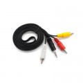 Кабель мультимедійний 3.5mm M to 3xRCA M 1.8m black Voltronic (YT-3.5(M)/3хRCA(M)-1.8Cu)