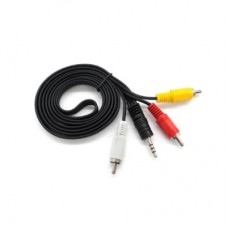 Кабель мультимедійний 3.5mm M to 3xRCA M 1.8m black Voltronic (YT-3.5(M)/3хRCA(M)-1.8Cu)
