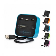 Концентратор Voltronic USB 2.0 to 3xUSB 2.0 + SD/MMC/TF/M2 blue/black (CUB3-Bl)