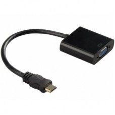 Переходник mini HDMI M to VGA F 0.3m 4K/2K black Voltronic (YT-C-mnHDMI(M)/VGA(F)-B)