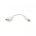 Перехідник Lightning M to 2xLightning F 0.05m white Voltronic (J008/2L)