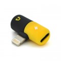Перехідник Lightning M to 2xLightning F black-yellow Voltronic (YT-SL/2L)