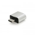 Перехідник USB 2.0 AF to Micro 5P M OTG silver Voltronic (YT-AF/M)