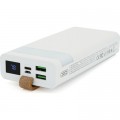 Батарея универсальная XO 20000mAh, PD/20W, QC/22.5W, flashlight, Micro-USB, Type-C, USB-A*2, white (XO-PR129)