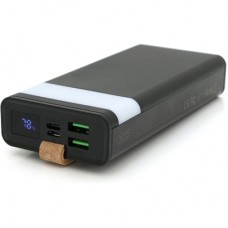 Батарея универсальная XO 20000mAh, PD/20W, QC/22.5W, flashlight, Micro-USB, Type-C, USB-A*2, black (XO-PR129 / 29303)