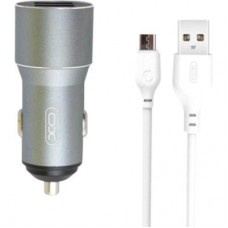 Зарядное устройство XO TZ09 2.4A/2 USB + cable microUSB Grey (XO-TZ09M-GR)
