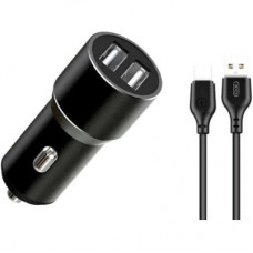 Зарядное устройство XO TZ09 2.4A/2 USB + cable Type-C Black (XO-TZ09T-BK)