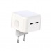 Зарядний пристрій XO QC 3.0 L102 35W/2 USB-C + cable Type-C NB124 White (XO-L102c-WH)
