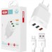 Зарядное устройство XO USB L72 (3A, QC3.0, 3 Usb) + cable Micro USB White (XO-L72-BK)