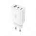 Зарядний пристрій XO L101 PD + QC3.0 (1USB/2Type-C/20W) + USB - MicroUSB White (XO-L101-WH)