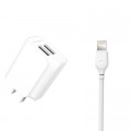 Зарядное устройство XO L35D 2USB / 2.1А + Lightning white (XO-L35-LGHT)
