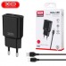 Зарядное устройство XO L92C (2USB/2.4A) + USB - MicroUSB Чорний (XO-L92C-M)