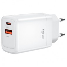 Зарядное устройство XO CE16 67.5W USB-C PD45W + USB-A QC 22.5W White (CE16_White)