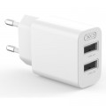 Зарядное устройство XO L109 12W 2xUSB-A White (L109_White)