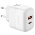 Зарядное устройство XO L138 48W USB-C PD30W + USB-A QC18W White (L138_White)